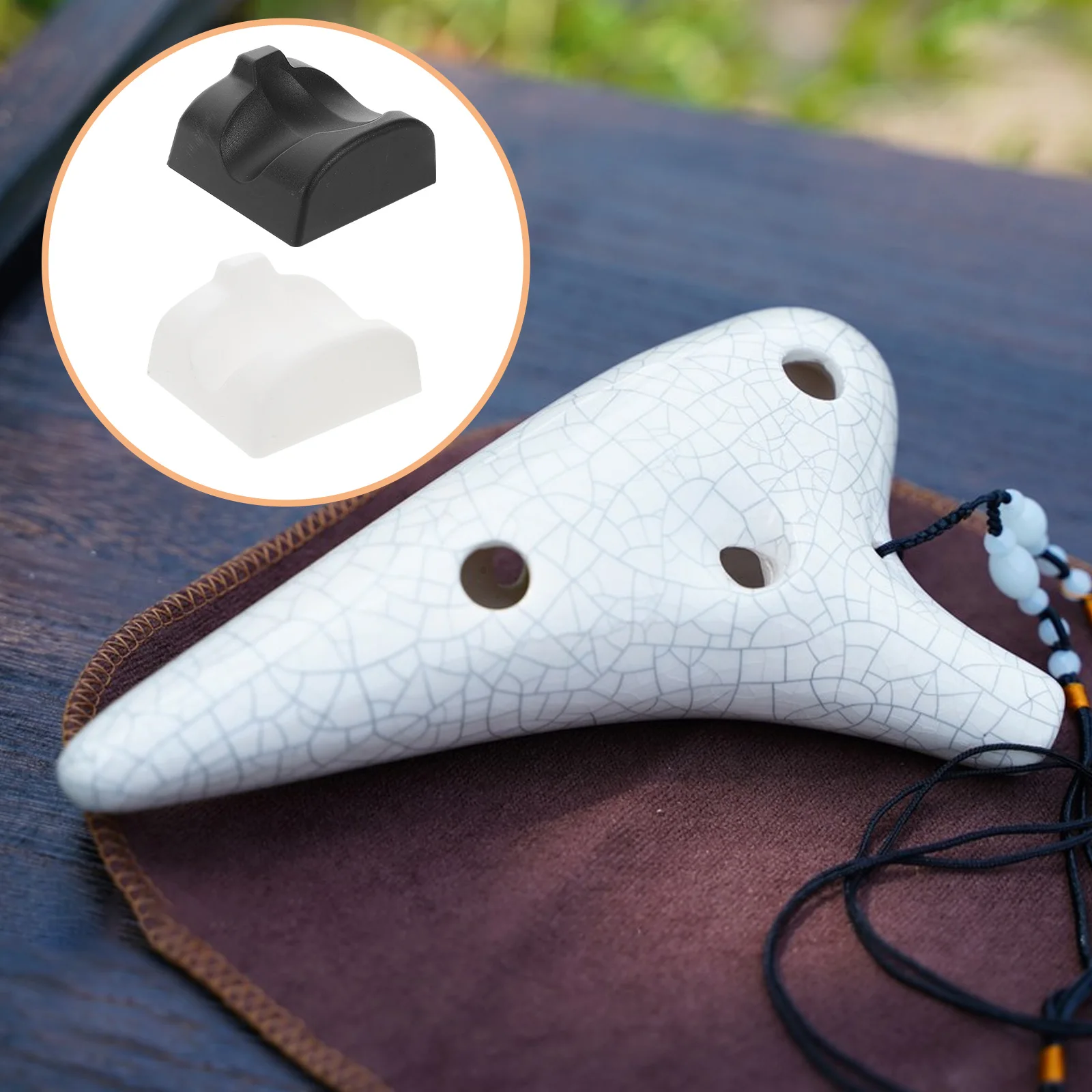 

8pcs Ocarina Instrument Accessory Hand Shaped Stand Resin Display Ocarina Stand Holder Black White Musical Instrument Part
