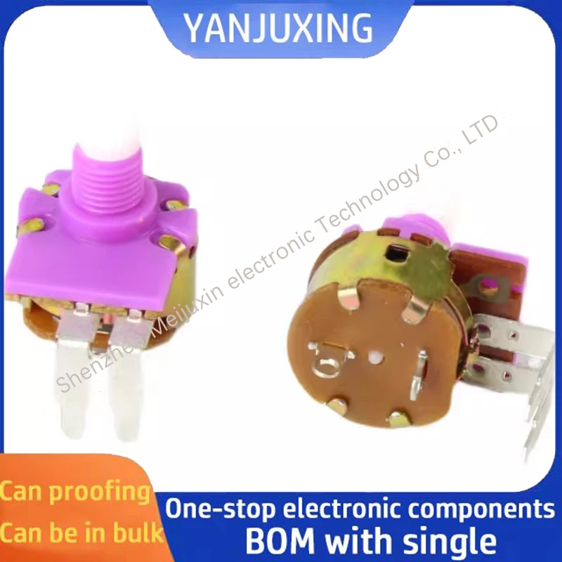 Potentiomètre de gradation avec interrupteur, 2 pieds pliés, film de carbone, poignée de prune, panneau lumineux, lampe de table, WH149, B500K, 5 pièces par lot