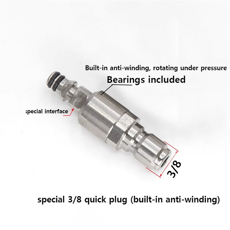 A95I-Hose Quick Connector 3/8 Quick Plug Set High Pressure Washer Adapter Anti-Winding Conversion Joint For Karcher Water