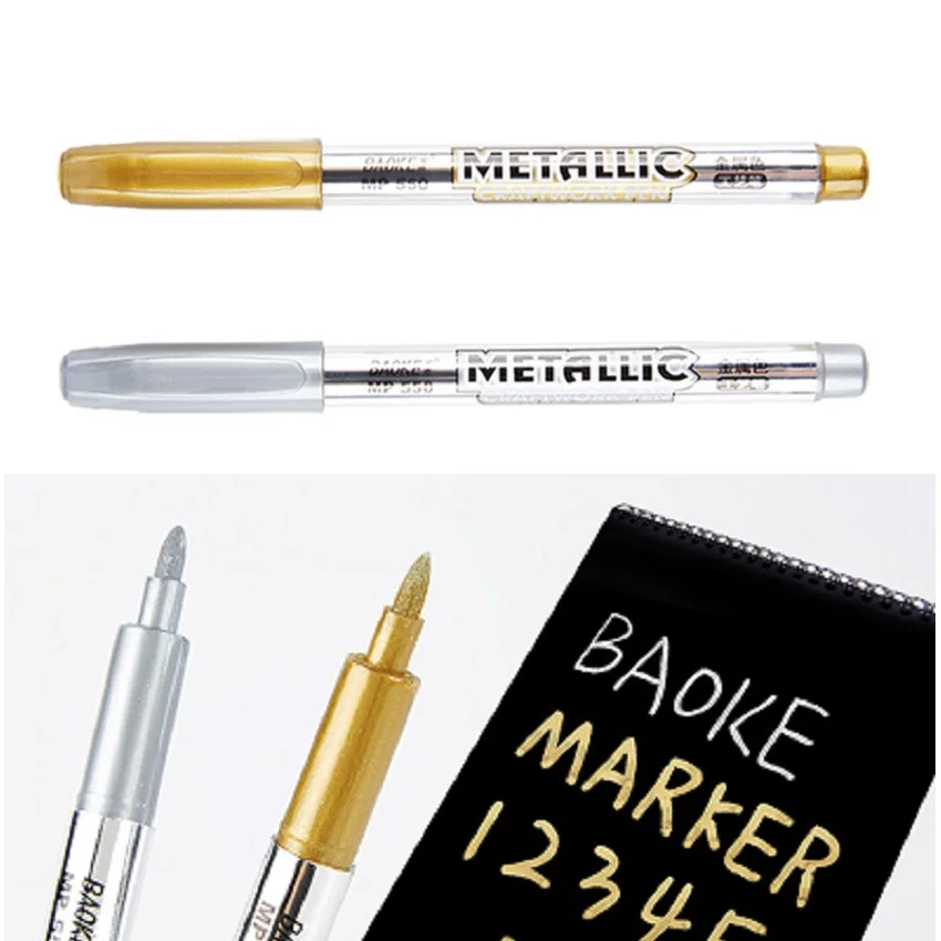 

Металлическая ручка для рукоделия, золотой, серебряный инструмент для подписи, цветной маркер, рисунок на водной основе, приглашение в стиле манга, поздравительная открытка, керамическое стекло