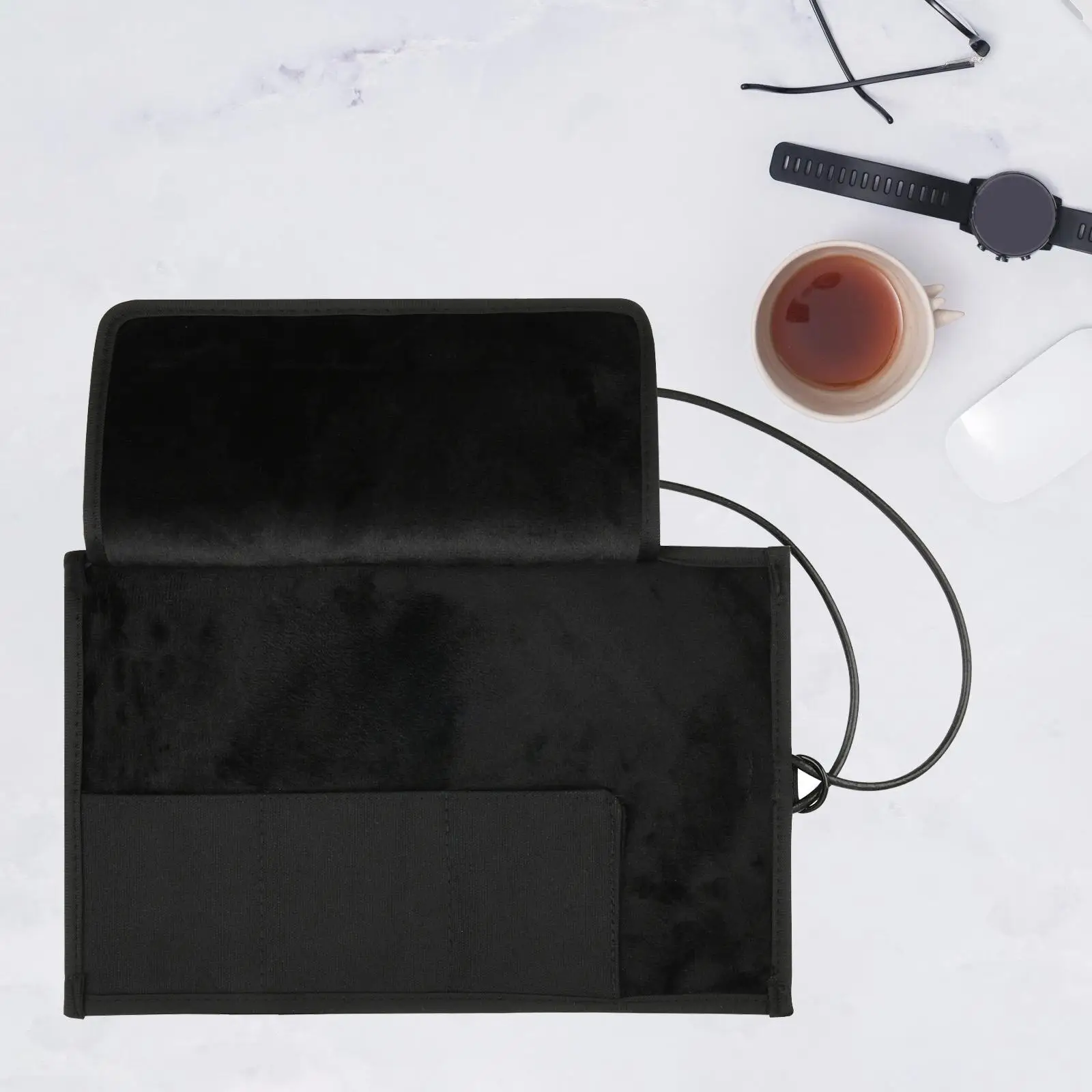 Portable Watch Roll Organizer Velvet Canvas Wristwatch Storage Pouch Daily Multipurpose Bag for Travel Business