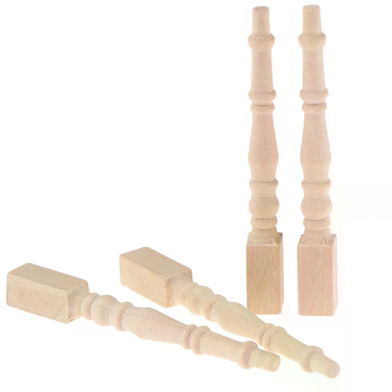 1:12 دمية مصغرة كرسي خشبي الجدول الساق DIY اكسسوارات أثاث اللعب #3