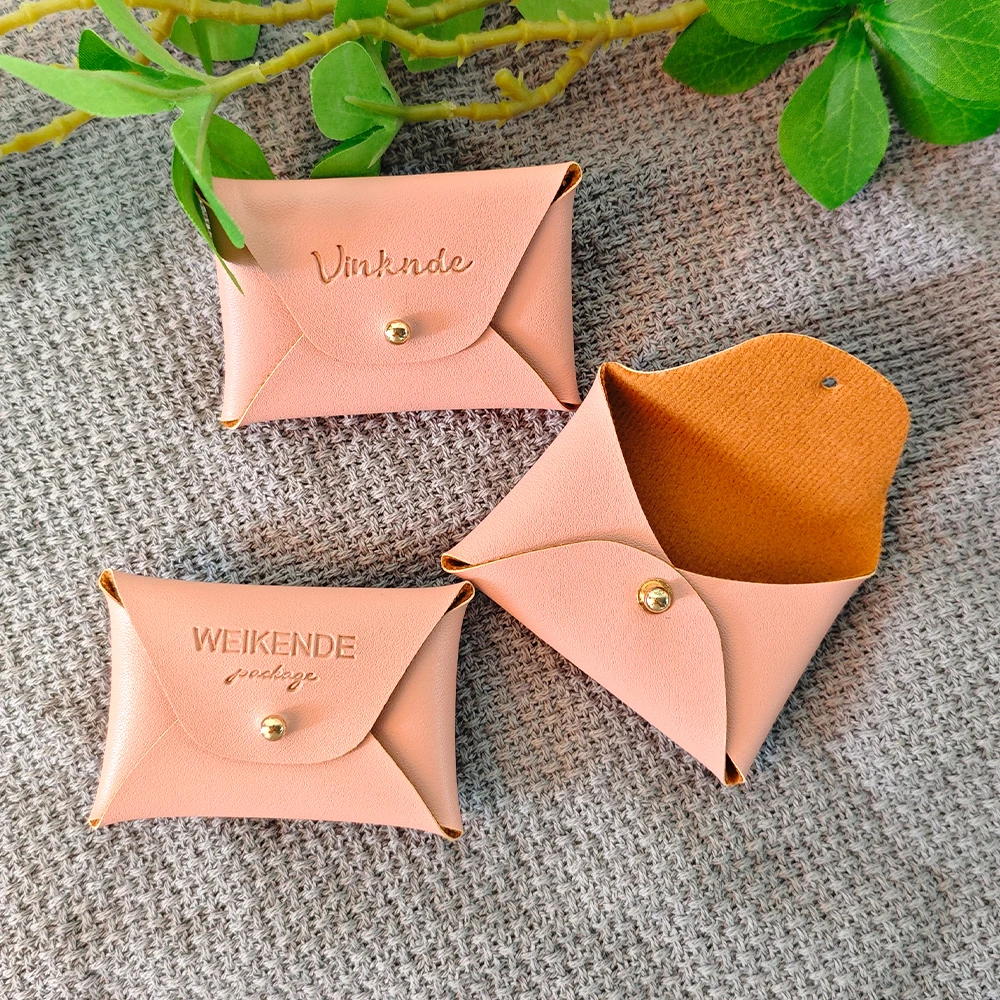 

Custom Logo PU Leather Jewelry Bag Earrings Rings Protective Cover Case Pouches Bracelet Pendant Protector Organizer Accessories