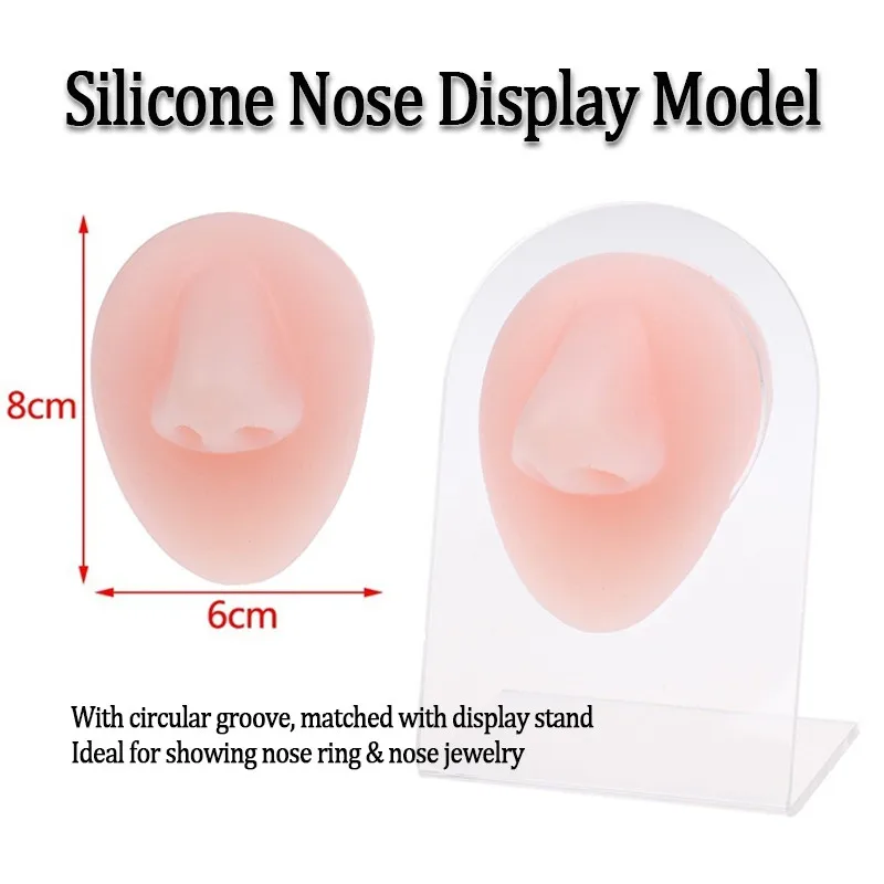 Silicone Nose Display Model Simulation Human Body Part Display for Piercing Jewelry Teaching Show