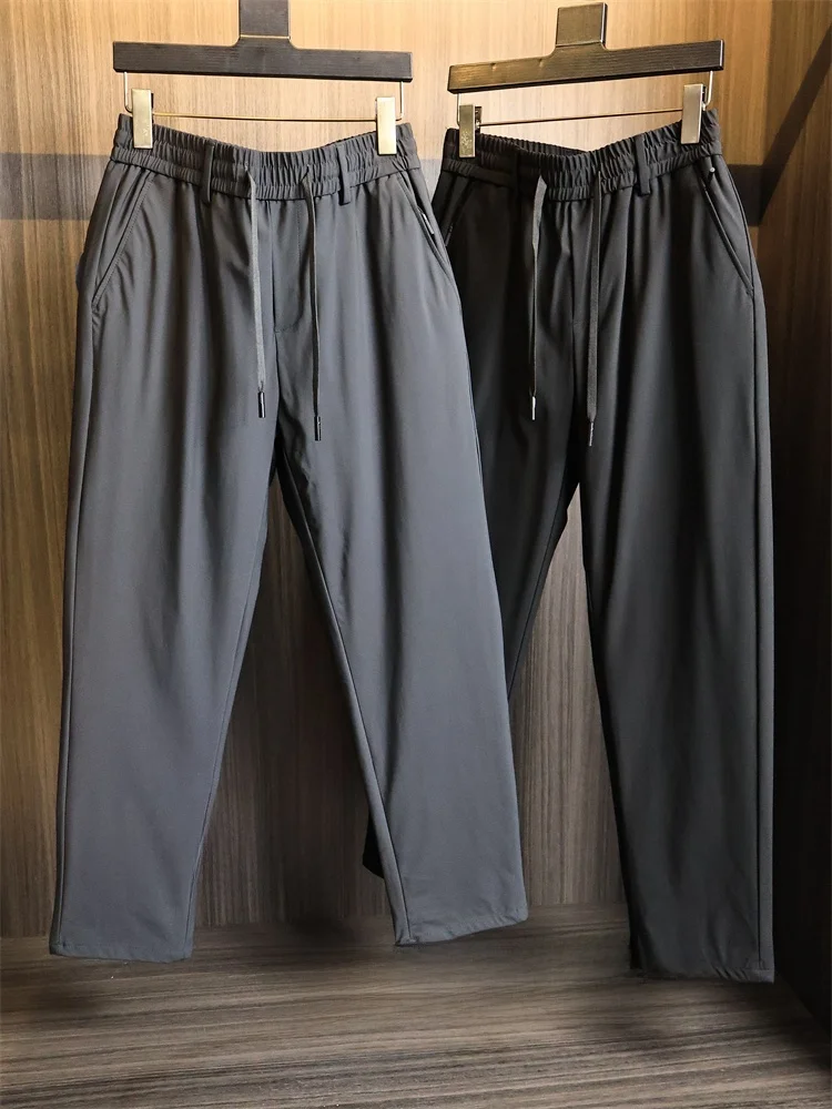 

Настоящий гусиный пух, повседневные уличные мужские модные универсальные теплые зимние брюки для отдыха, длинные прямые брюки из нейлона и полиэстера