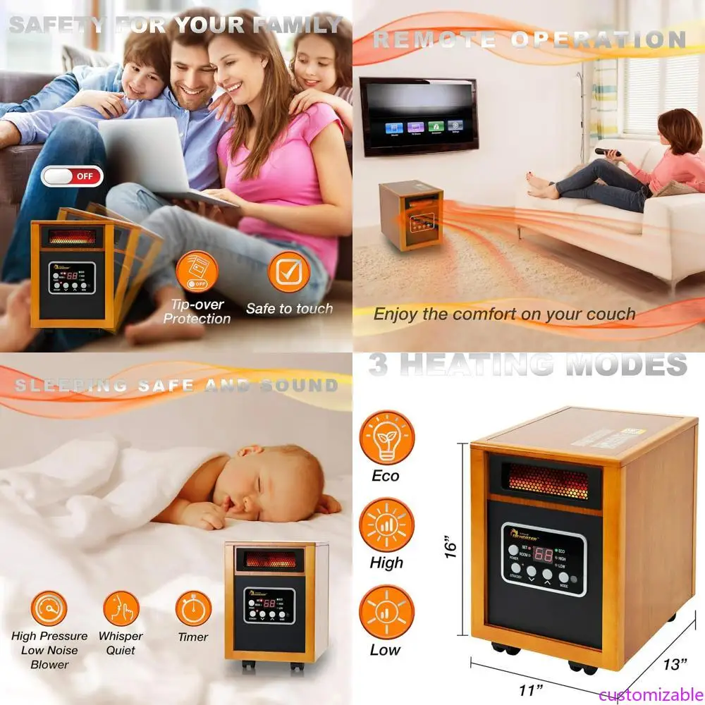 

Портативный инфракрасный обогреватель Dr, вишневый цвет, 1500 Вт, одинарный блок