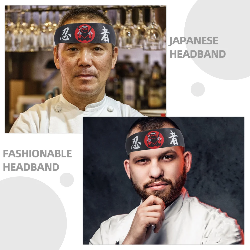 2Pcs Chef Headband Breathable Headband Decorative Karate Headband Japanese Style Karate Hairband japanese headband men