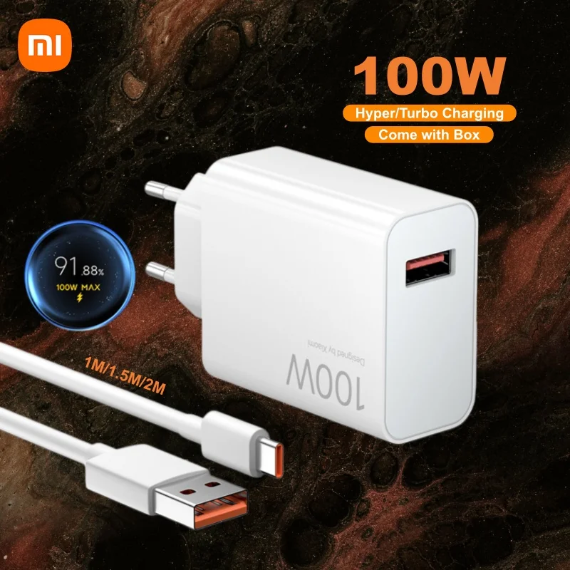 Oryginalna ładowarka Xiaomi 100W 90W EU Turbo Fast Charger USB Adapter do Xiaomi 17 Pro Max POCO X7 X8 F7 F8 Pro Ultra z kablem Type C