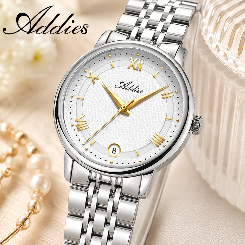 ADDIES 31mm Luxury Women's Watches Japan GM12 Quartz Sapphire Crystal 50m Waterproof Sport Dress Steel Watch for Woman 2026 New