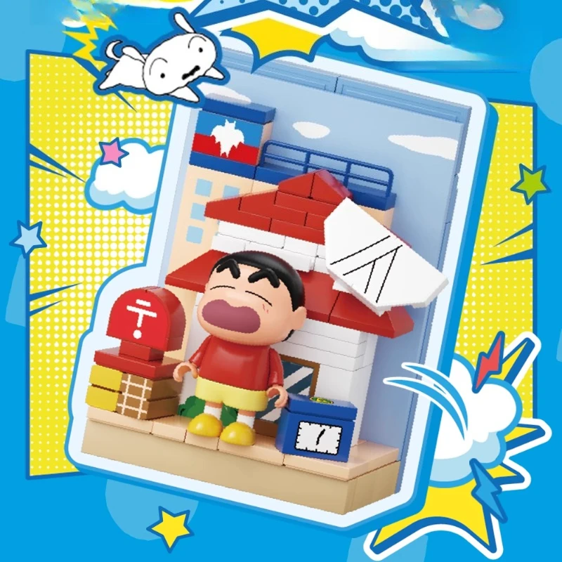 

SEMBO Crayon Shin-chan Building Blocks Children's Educational Assembling Fun Stickers Magnetic Cartoon Shin-chan Ornaments Toys