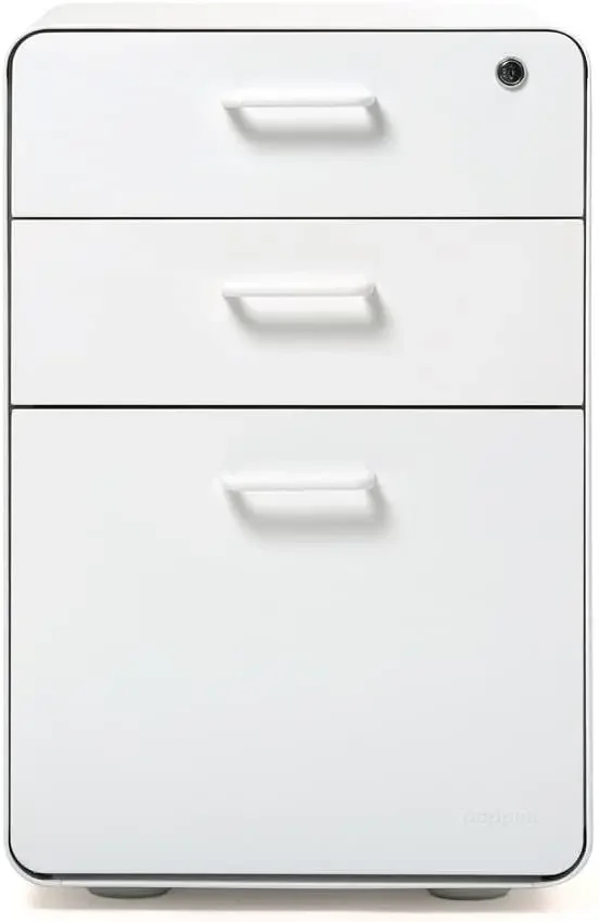 Poppin Stow 3-Armoire MELFile-Blanc, 2 Wers de proximité utilitaires et 1 MELFile de face, Entièrement peint à l'intérieur et à l'extérieur, Poudre