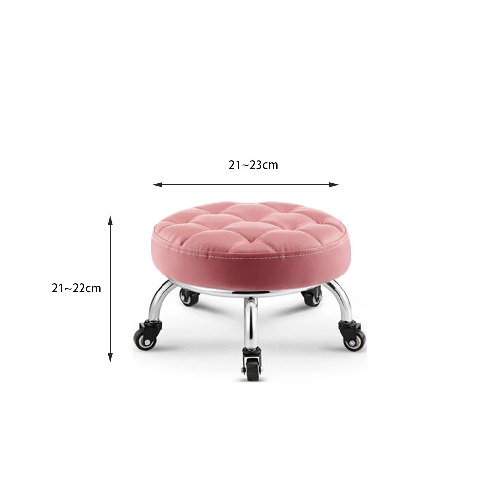 Small Stool Household Pulley Low  Soft Seats Living Room Chair Pedicure Manicure round  Bearing Wheel Sliding