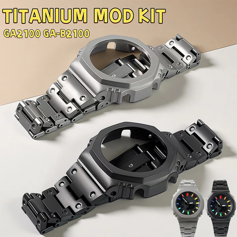 ga2100-2110-gab2100-チタン合金ケース＆ストラップ改造キット-g-shock-casioak-ga-2100-ga-b2100交換用腕時計ケース-ブレスレット-メンズ