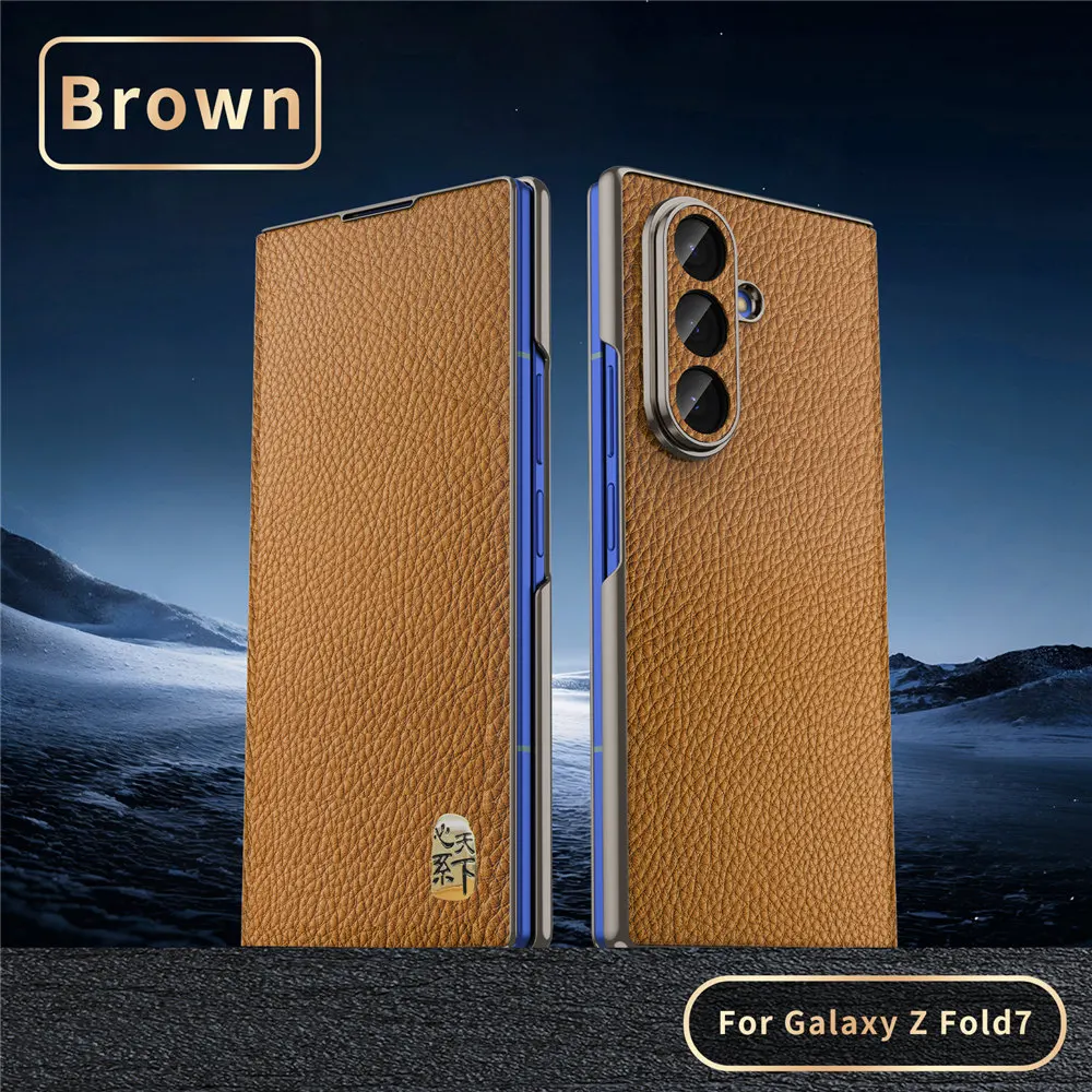 

Чехол-книжка из воловьей кожи премиум-класса Togo для Samsung Galaxy Z Fold7 6 5 W25 W24, деловая крышка