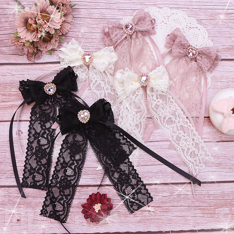 

Женская заколка для волос, длинное кружево Y2K, заколка для волос для девочек, химерная Лолита, Harajuku, модные аксессуары для волос, нежный декор для волос, орнамент