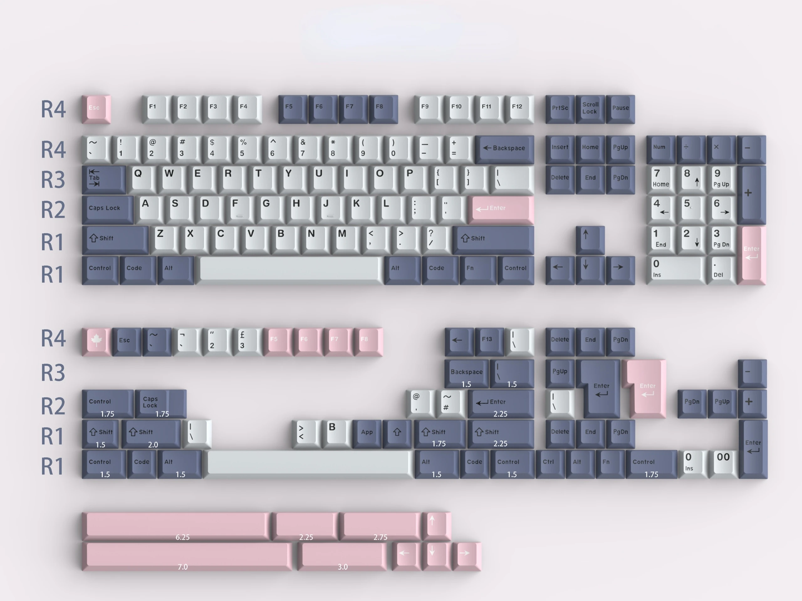 1 Set Daye Gmk Fuji Keycaps Abs Double Shot Keycap Cherry Profiel Key Caps Met Iso Voer 3U 7U Spatiebalk voor Hhkb Eu Layout1 Set