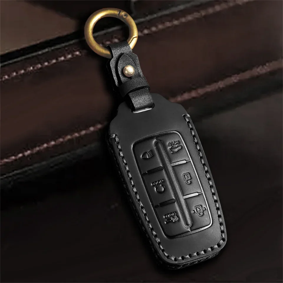 

8 6 4 Button Car Key Case Cover Holder Key Shell For Hyundai Genesis GV70 GV80 GV90 2020 2021 2022 Keychain Accessories