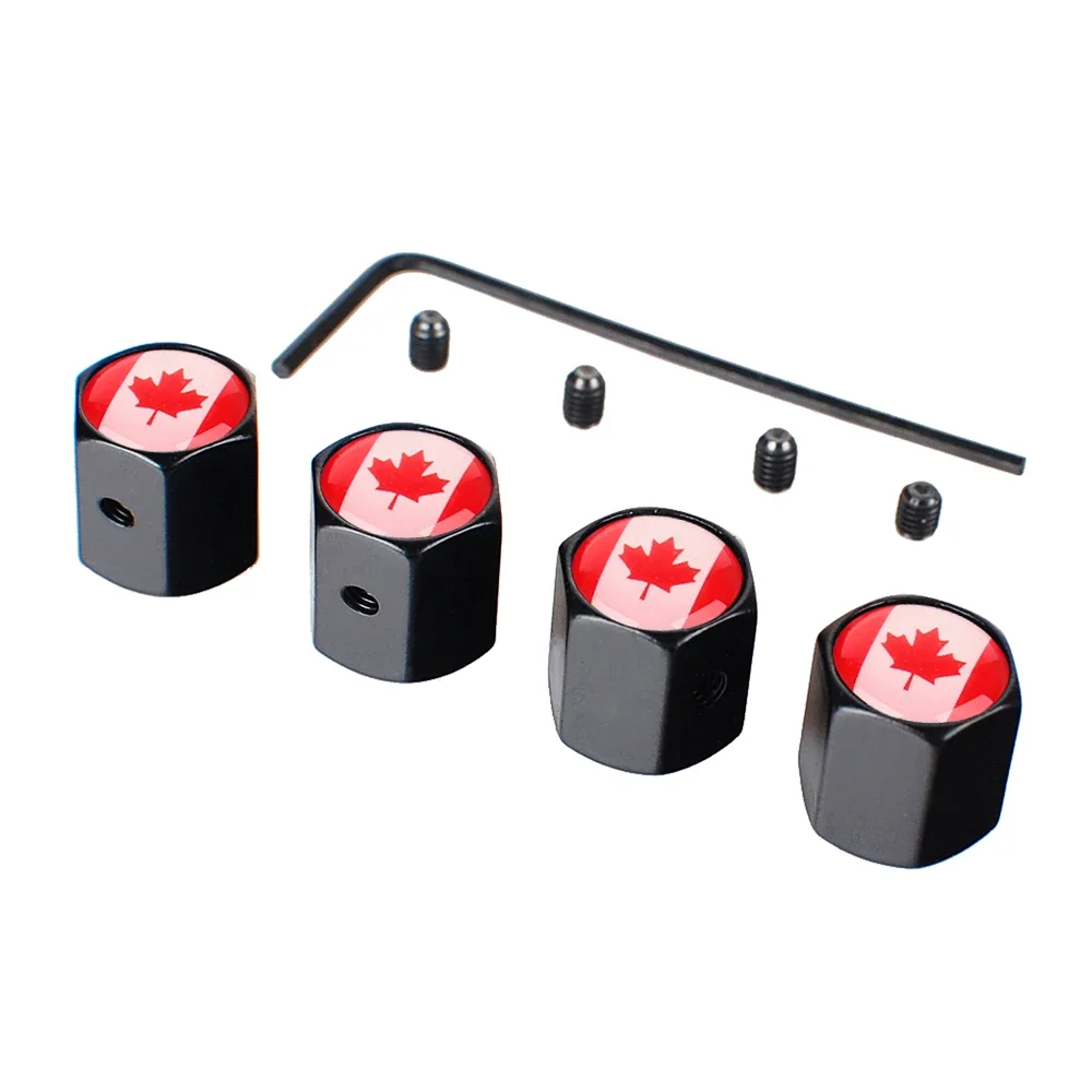 4PCS Canada Flag Car Wheel Tire Valve Caps for Audi Sline RS3 RS4 RS5 RS6 RS7 A3 A4 A5 A6 A7 A8 Q2 Q3 Q5 Q7 TT S3 S4 S5 S6 S7