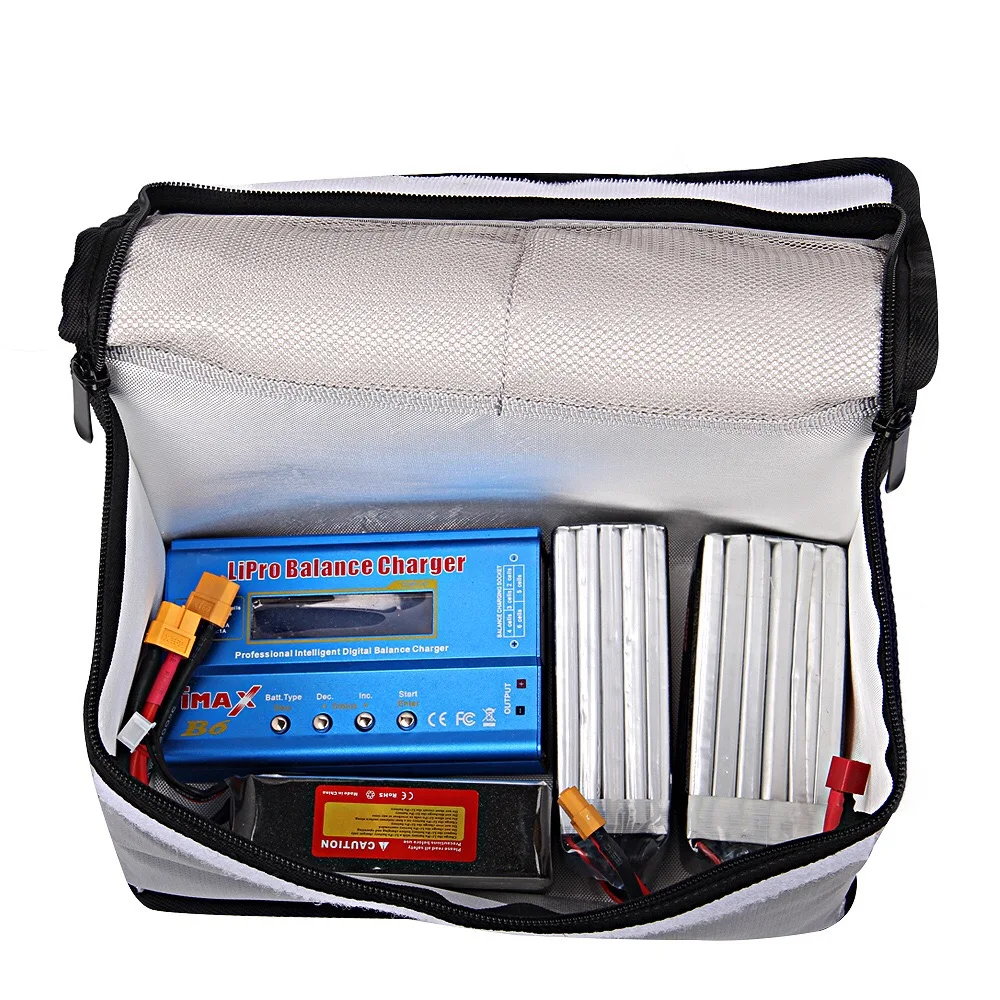 Lipo Battery Safety Bags Large Capacity Explosion-proof Storage Bag Pouch Fireproof for Quadcopter Airplane Car Boat RC Battery