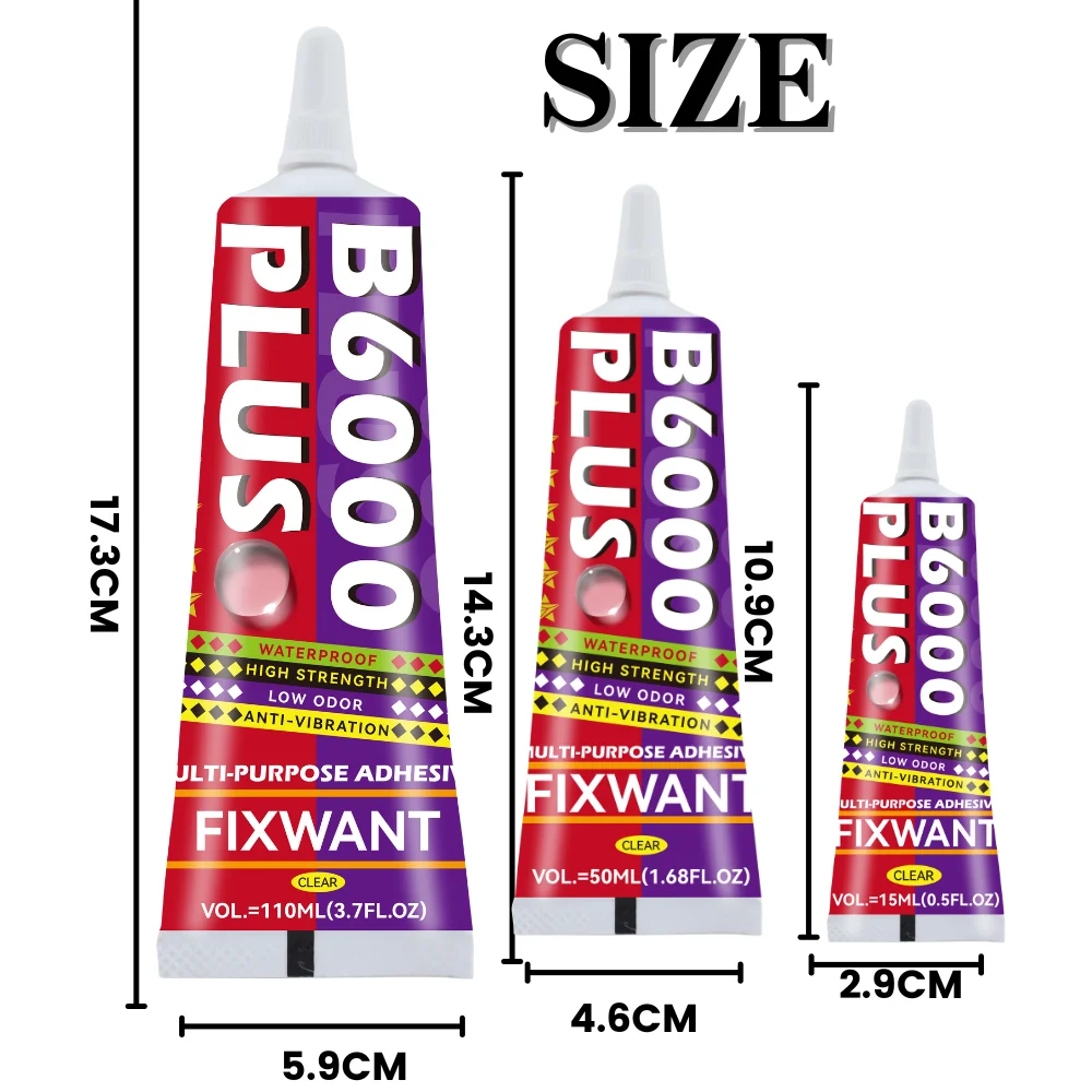 B7000 Upgrade B7000 PLUS Klarer Kontakt-Telefonreparaturkleber Universal Glas Kunststoff B6000 PLUS DIY Diamant Stoffkleber