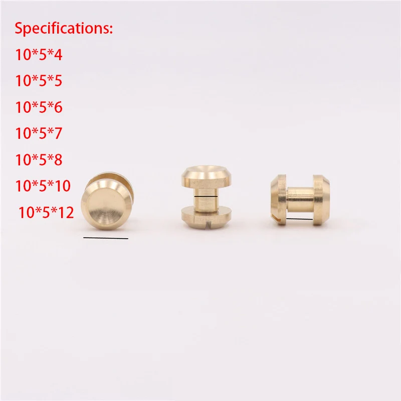 10Set Luggage Leather Metal Craft Solid Screw Nail Rivet Belt Strap Rivets Screws 10mm wide