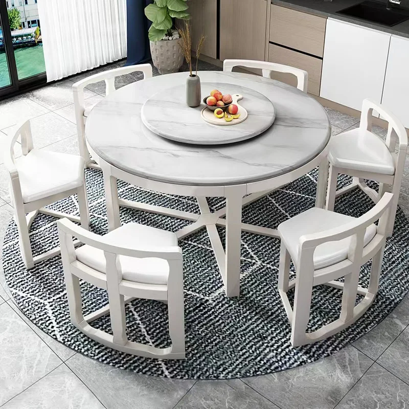 Turntable Modern Italian Dining Table Luxury Round Restaurant Unusual Dining Table Kitchen Modular Mesas De Comedor Furnitures