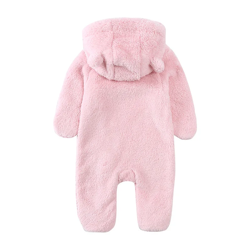 Autumn Winter Newborn Girls Clothes Boy Jumpsuits Cartoon Cute Hooded Fleece Warm Thick Rompers Baby Boutique Clothing BC1886