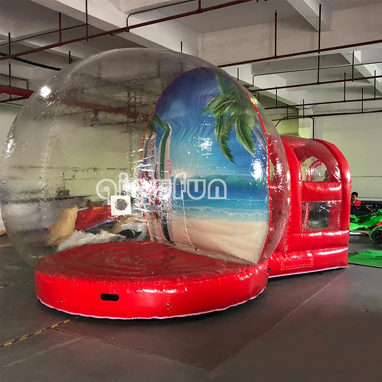 

Прозрачный надувной рождественский снежный шар человеческого размера для украшений