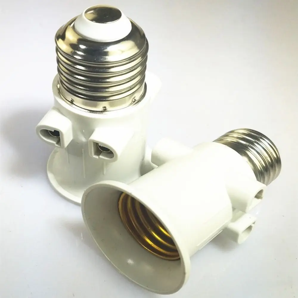ABS E27 EU LED Bulb Adapter White Lamp Adapter EU Plug Connector E27 Socket Light Bulb Plug Connector Accessories
