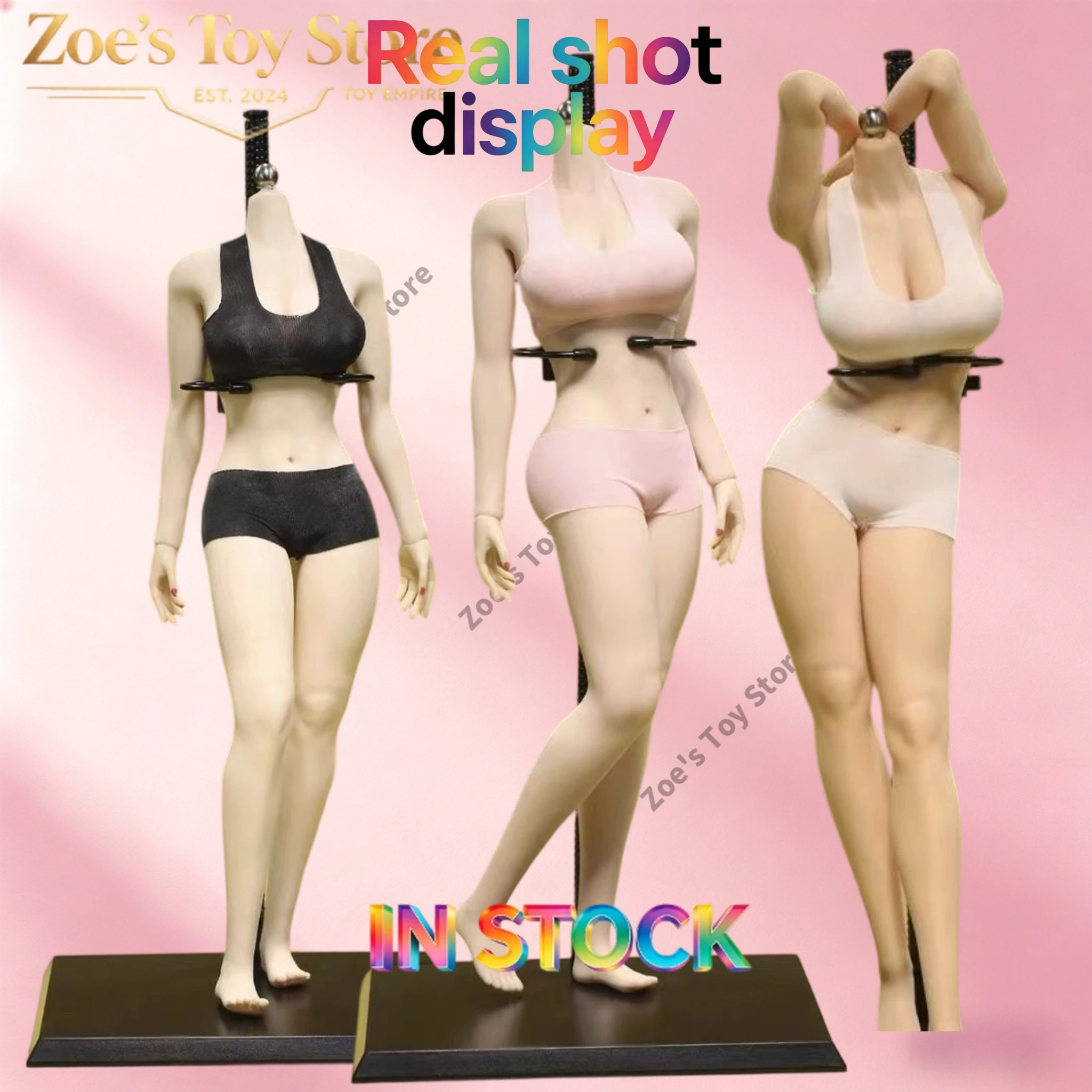 

In Stock Lan 1/6 Female Soldier JOQ-09F European and American with Legs and Big Breasts Steel-plastic Bone-coated Female Body