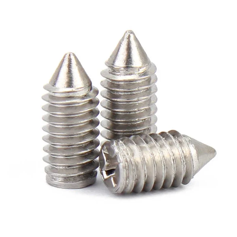 Установочный винт с коническим концом Phillips из нержавеющей стали 304, установочный винт без головки, установочный болт M2 M2,5 M3 M4