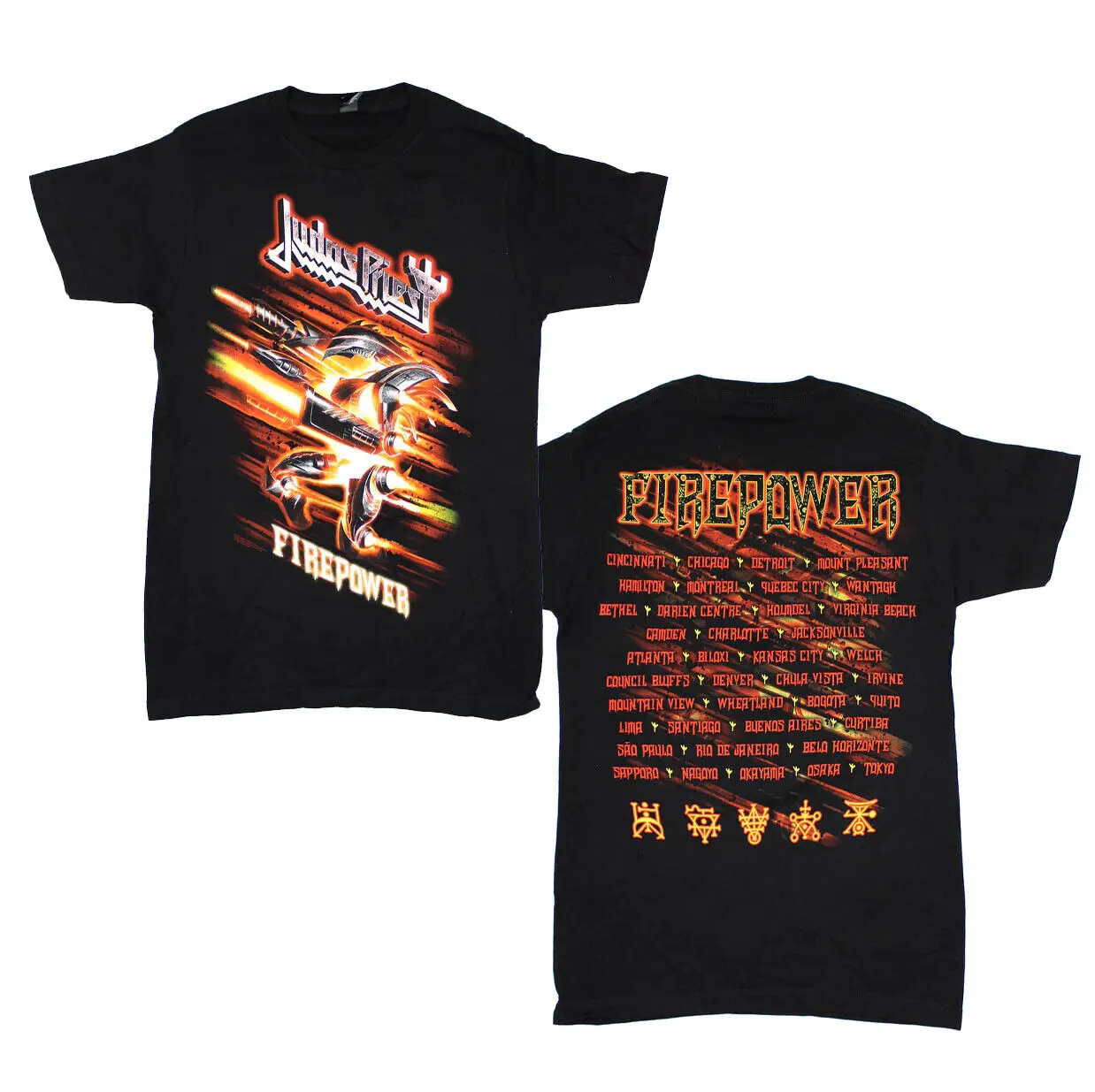 

Judas Priest Fire Power Retro Vintage Music Tour T Shirt Black For Fans Mus