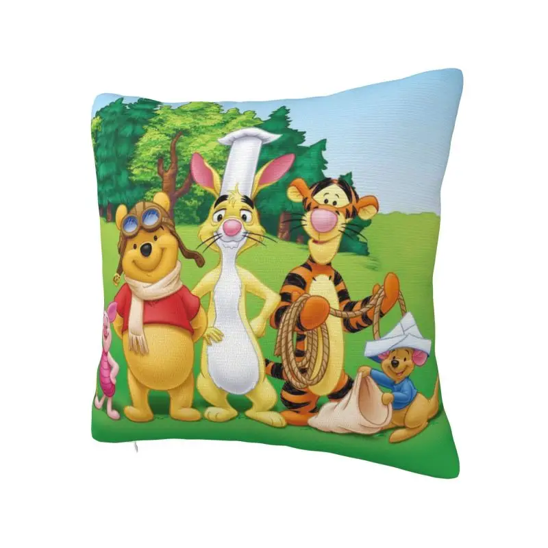 Custom Winnie The Pooh Cushion Cover 45*45 cm Velvet Cartoon Bear Throw Pillow Case Home Decorative Bedding Sofa Pillowcase