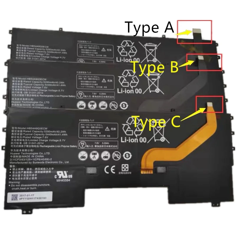 Imagem -05 - Supstone Hb54a9q3ecw Bateria do Portátil para Huawei Matebook x Wt-w09wt-w19 Wx9