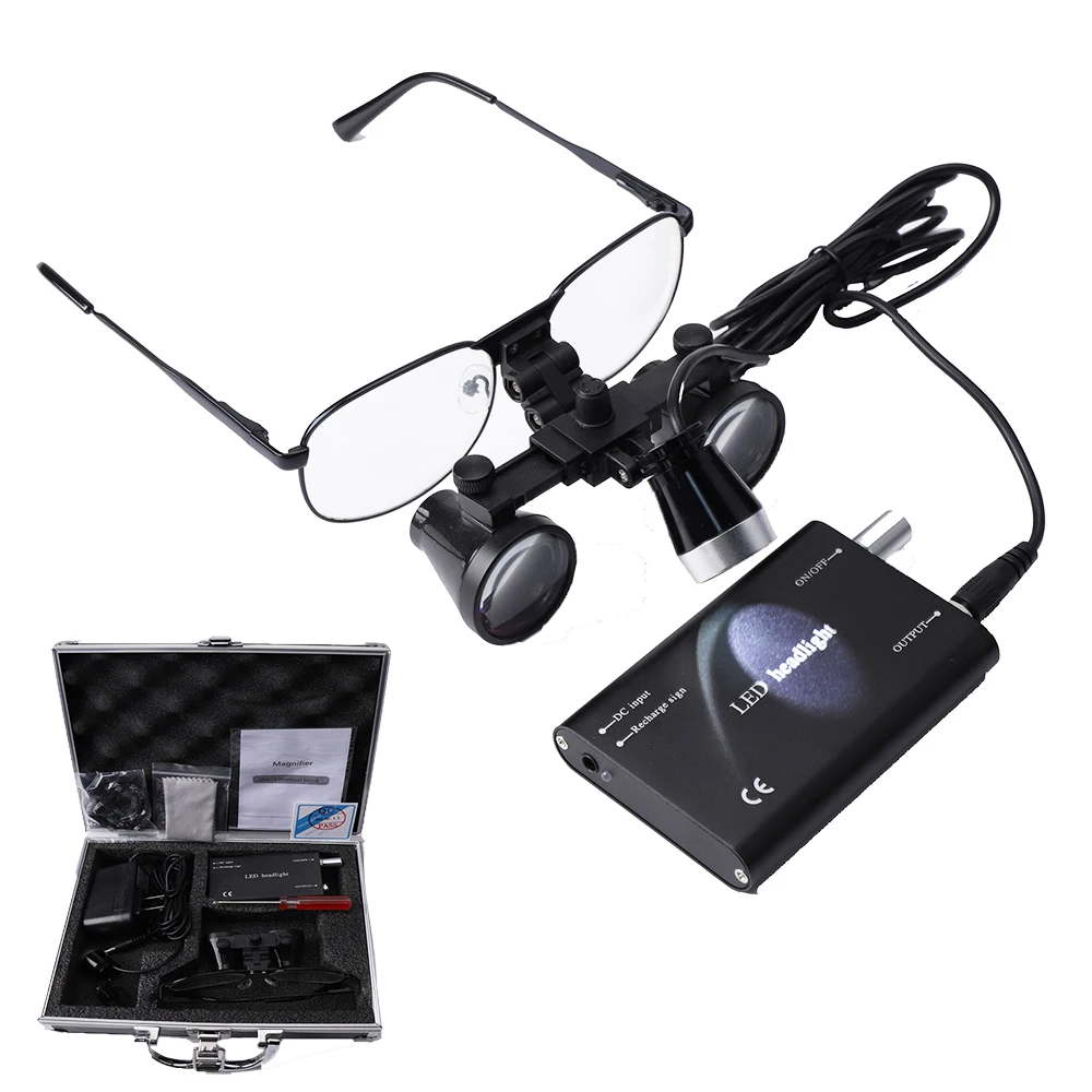 

Surgical LED Light With 3.5X Dental Loupes Metal Box Surgery Operation Lamp With Filter LED Headlamp