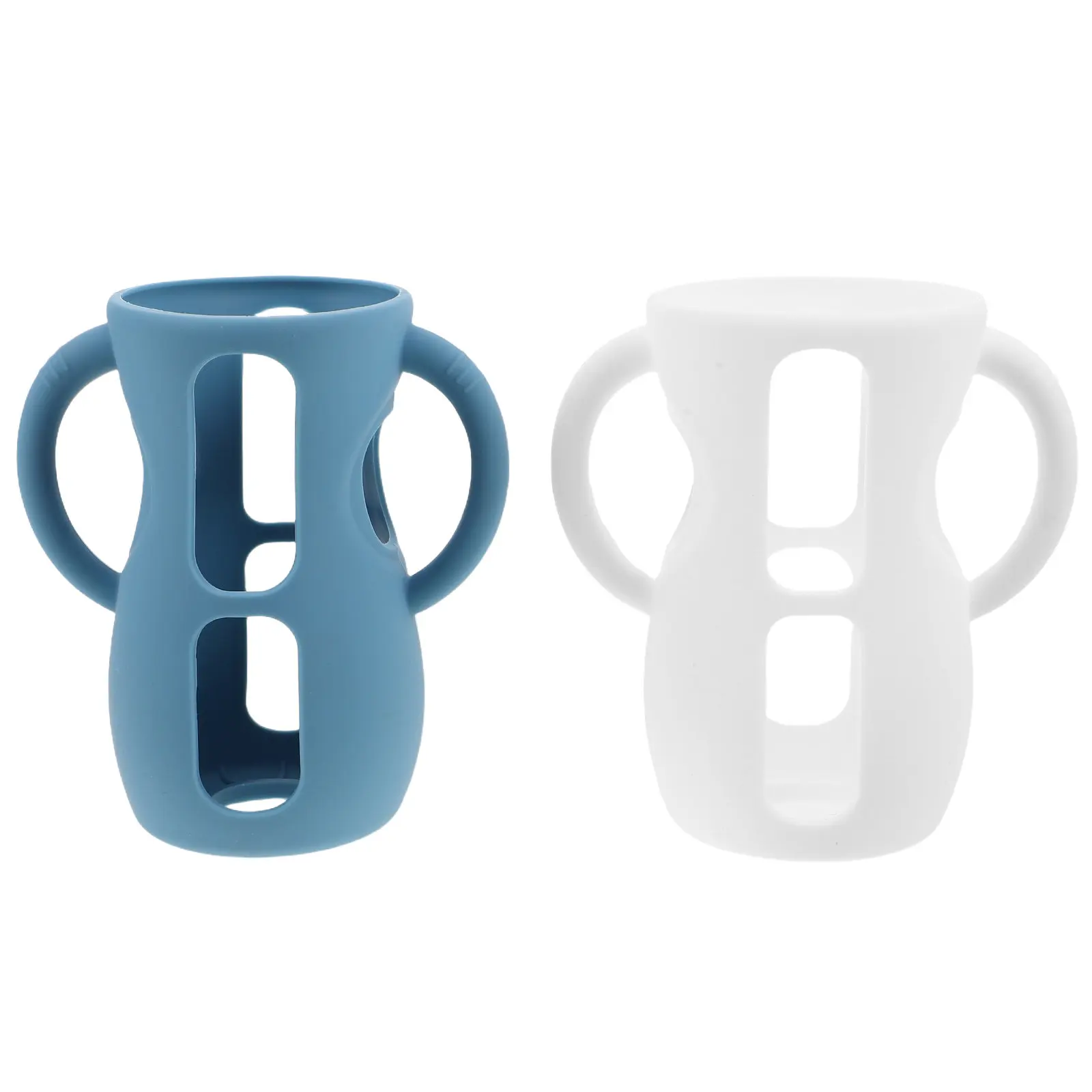

2Pcs Soft Silicone Baby Bottle Sleeve with Handle Feeding Bottle Cover Sleeve Anti Breakage for All Standard Bottles