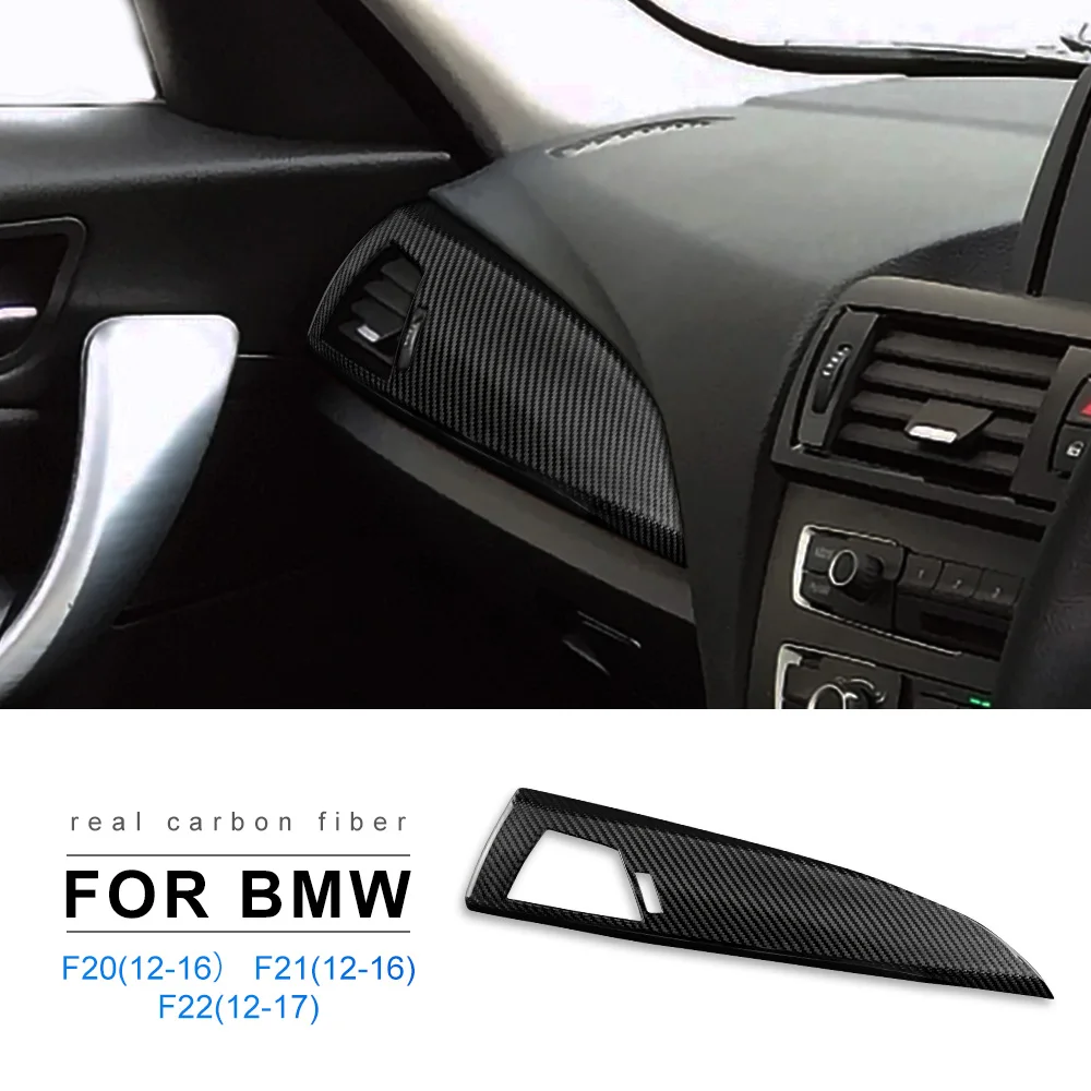 Hard Dry Carbon Fiber For BMW F20 F21 F22 1 2 Series 2012 2013 2014 2015 2016 Car Dashboard Panel Air Outlet Sticker LHD RHD image 3