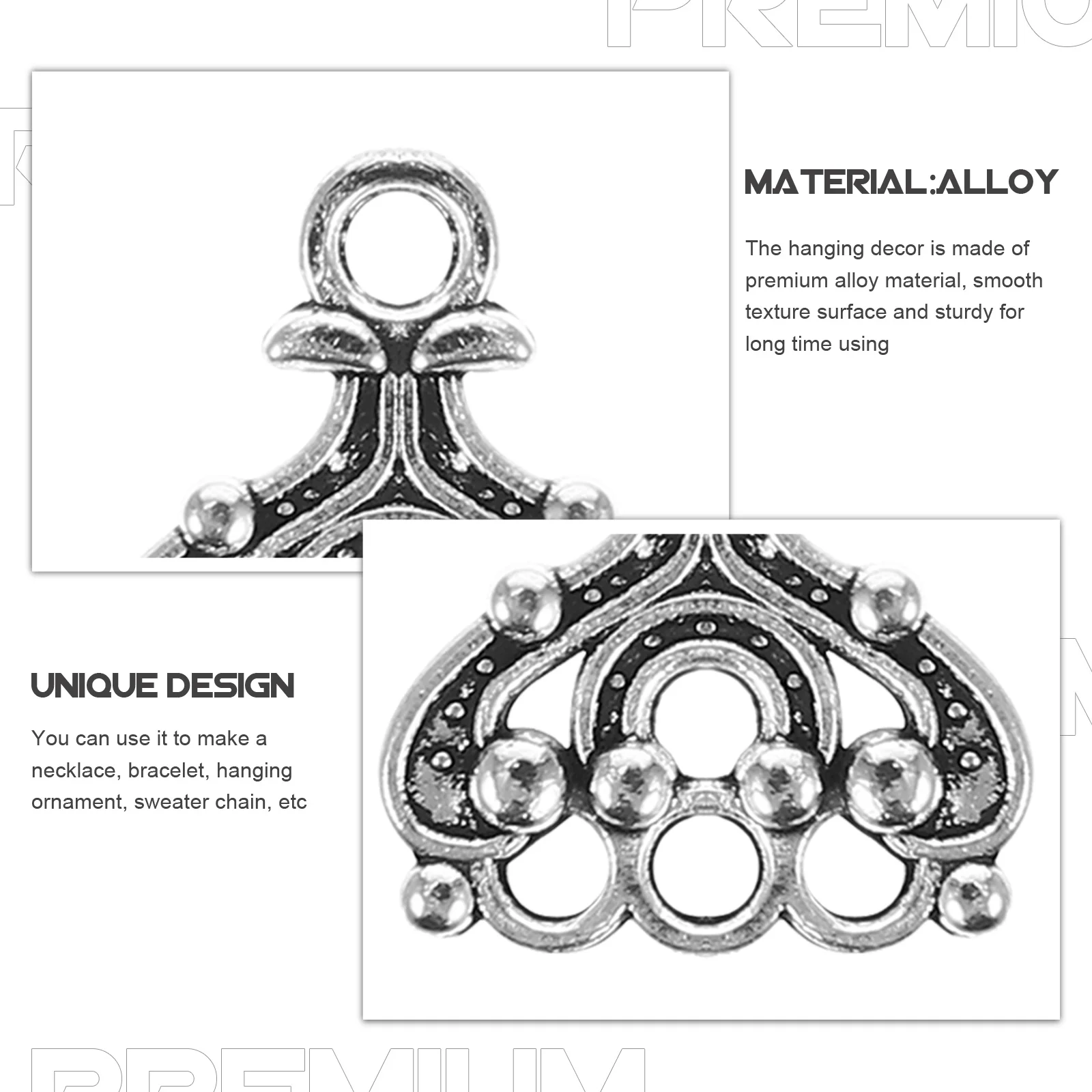 

100Pcs Alloy Pendant DIY Making Decorative Necklace Pendent Vintage Style Jewelry Parts Jewellery Making Links Pendants