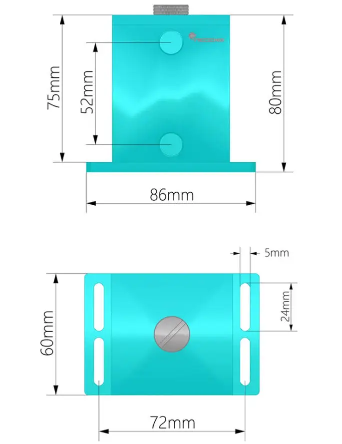 FREEZEMOD Fully Transparent Acrylic Water Cooler Small Water Tank Three-hole Water Tank with Extended Fixed Position / GQSX-T3