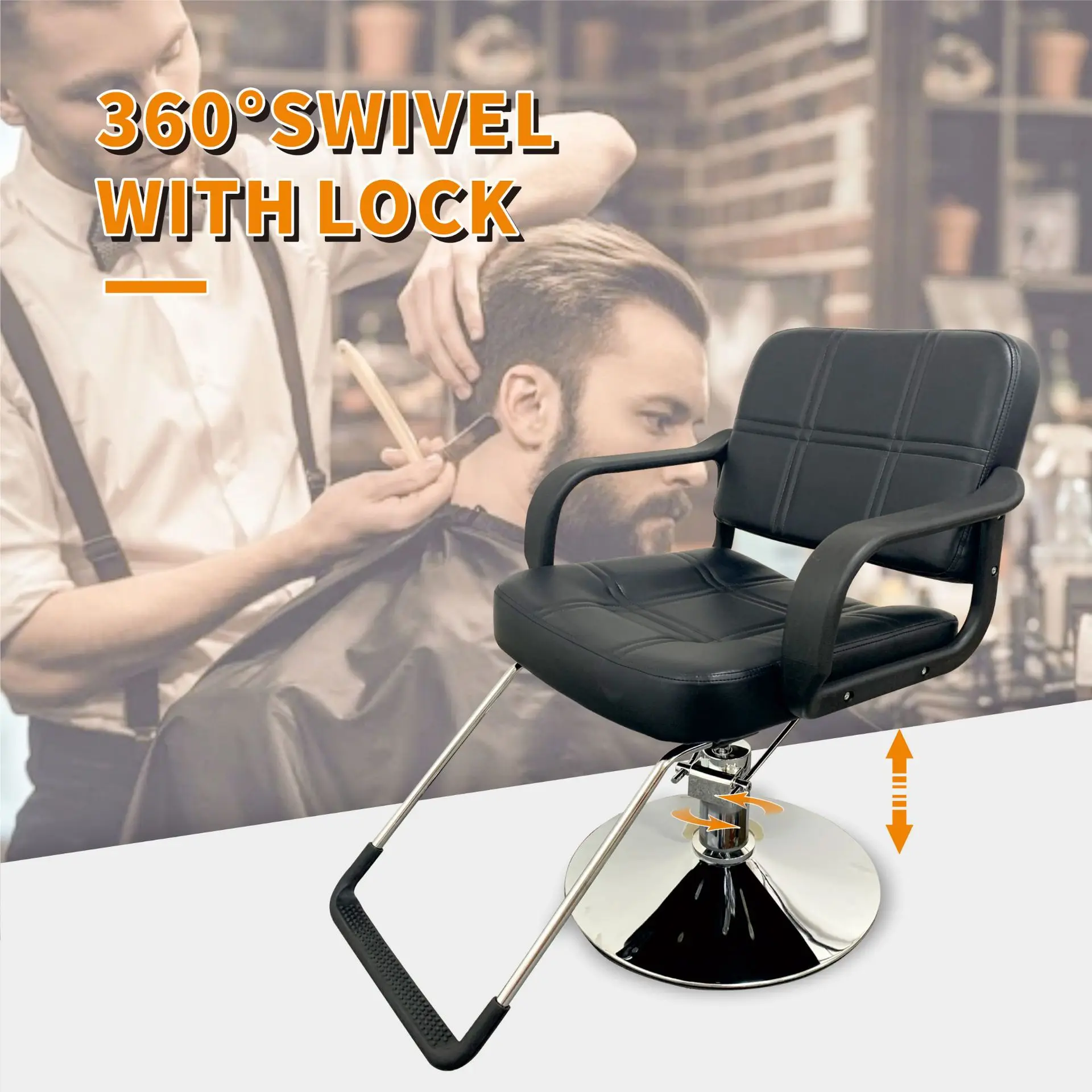 

New Salon Chair Beauty Salon Special Rotating Lift Chair Cross-border Modern Simple Haircut Chair Wholesale