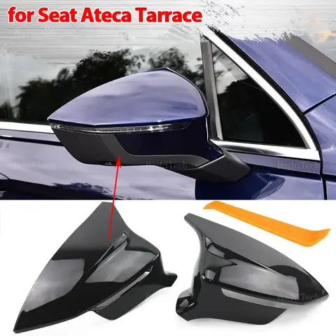 for Seat Cupra Ateca KH7 Tarraco KN2 2016-2024 accessories Bright Black Side Mirror cover Caps Replacement