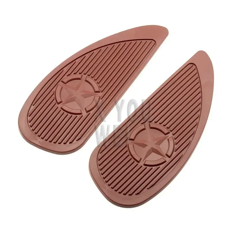 Universal 2PCS Part Classic Vintage Motorcycle Tank Knee Pad Retro Motorcycle Gas Fuel Tank Rubber Stickers Pad Protector Sheath