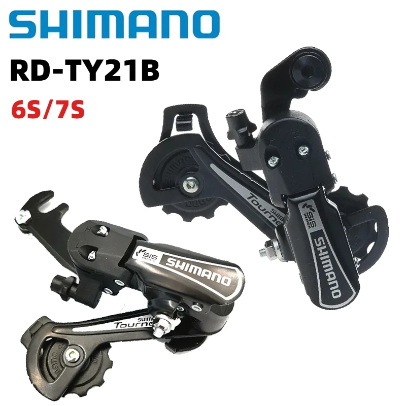 Desviador Trasero para Bicicleta de Montaña Shimano TOURNEY RD-TY21B Hook Eye, 6/7 velocidades, Negro, Piezas de Bicicleta Iamok SS/GS