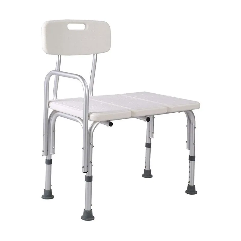 Rectangular Armrest Aluminum Alloy Shower Chair with Backrest and Bath Stool for Pregnant Women and The Elderly