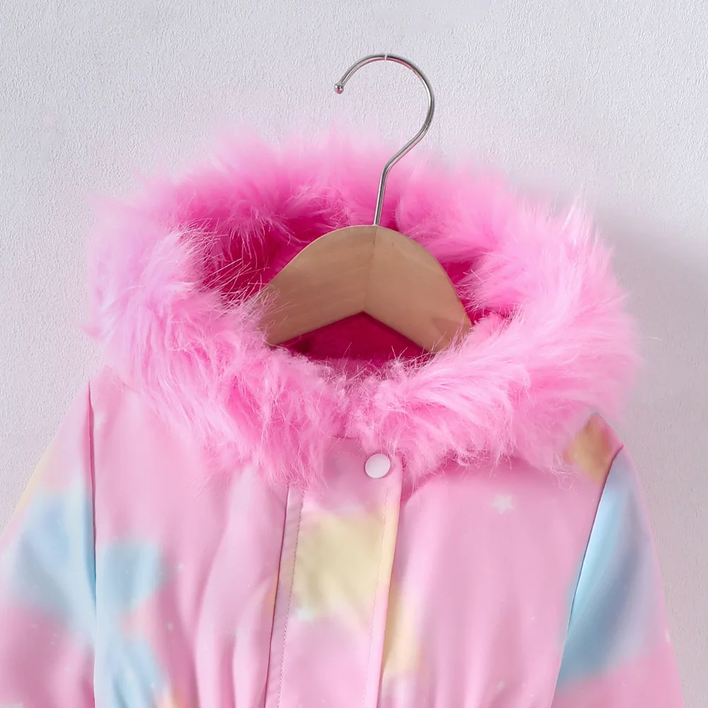 2025 1 قطعة طفل الفتيات الوردي مقنعين الشتاء سترة ومعاطف مع سستة ملابس الأطفال الاطفال الفتيات الملابس لمدة 2 3 4 5 6 7 سنوات #5