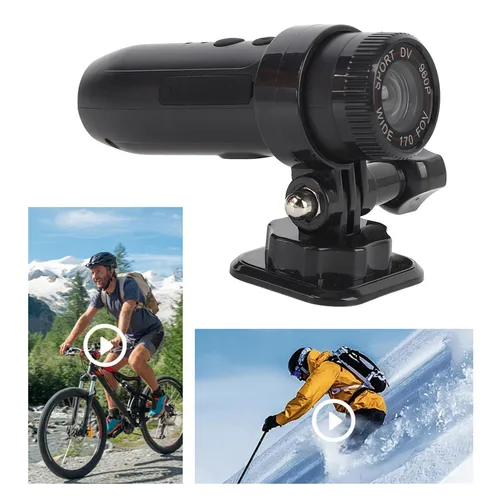 Cámara de vídeo DV para bicicleta compacta, gran angular de 170 grados, portátil, impermeabilización IP67, 1280X960, cámara DV deportiva versátil para casco