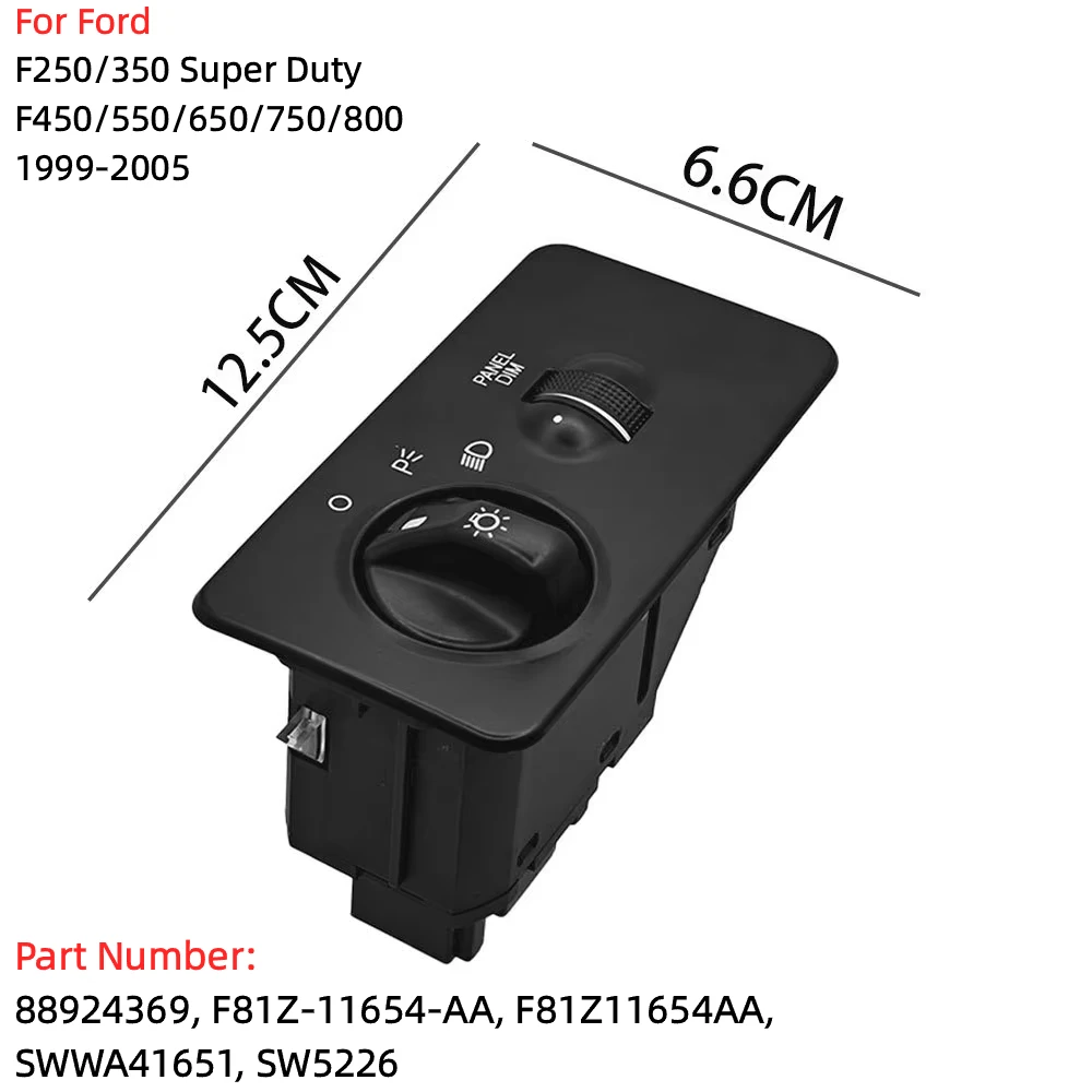 Car Interior Headlight Switch 1999-2005 For Ford F250 F350 Super Duty Truck HeadLamp Button Panel Trim F81Z11654AA F81Z-11654-AA