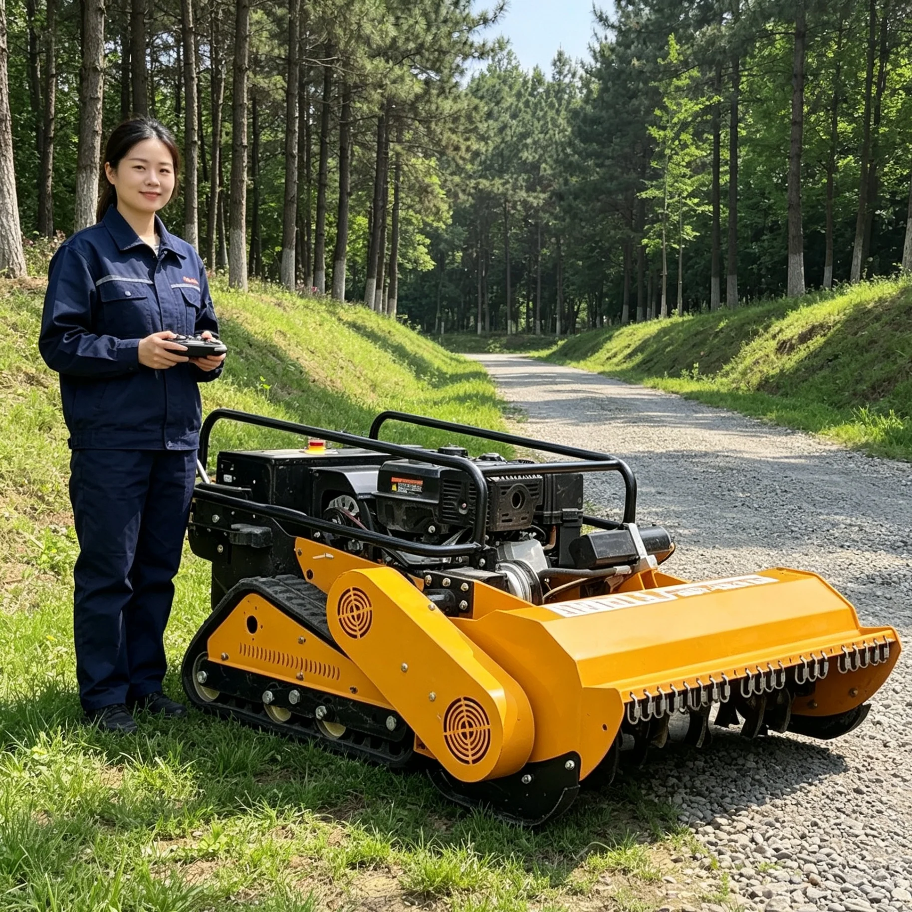 Customized Hilly Berry Orchard Slopes 1000SPro Wireless Remote‑Controlled Lawn Mower, Stable Industrial Remote Signal On Uneven