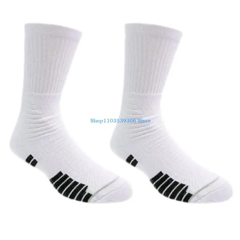 400A Natural Cotton High Tube Sports Socks Reinforced Heel Toe Antis Odor Daily Workout Basics