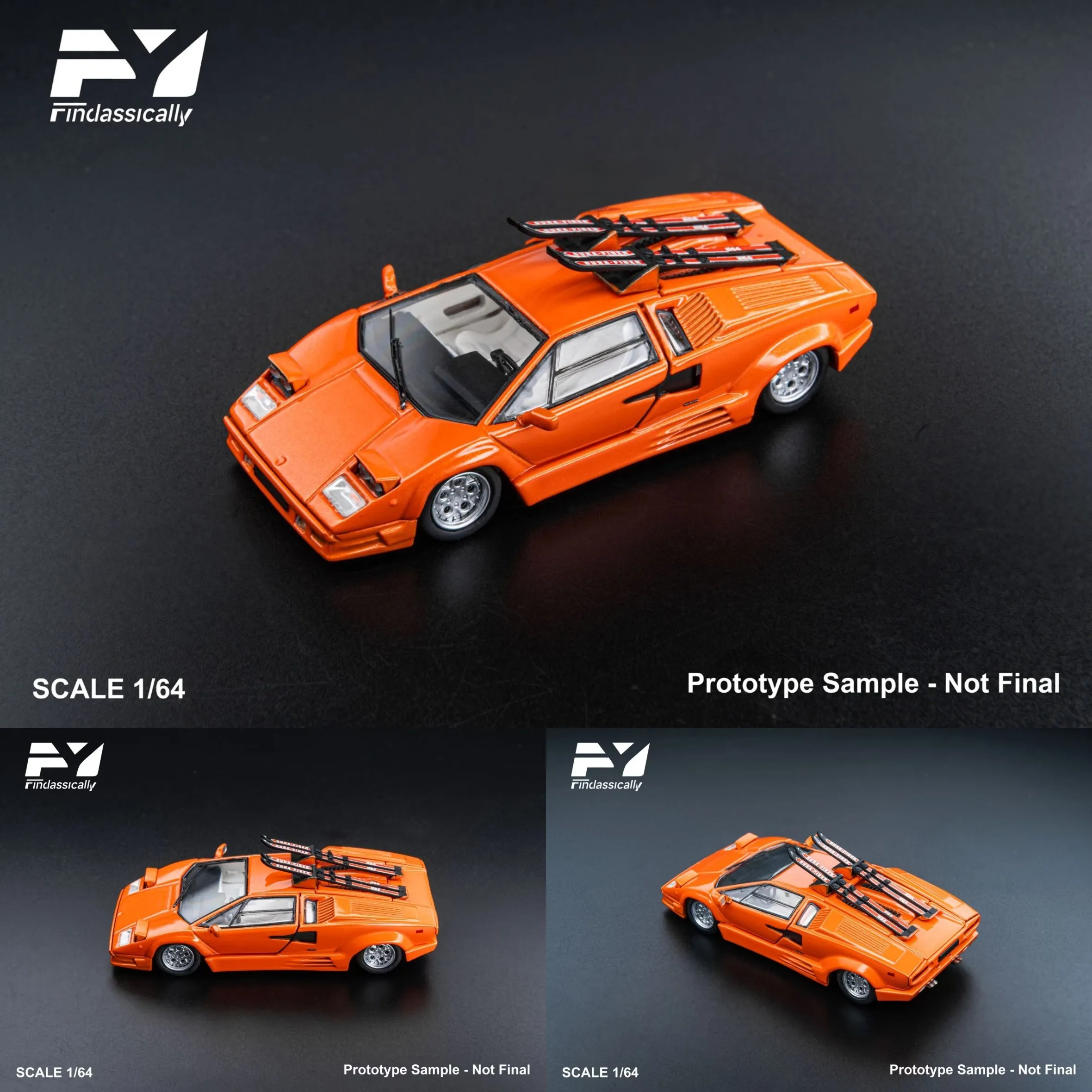 

Масштабная модель автомобиля Lamborghini LP5000 Countach S QV 1:64 из литого сплава, коллекционный подарок, украшение